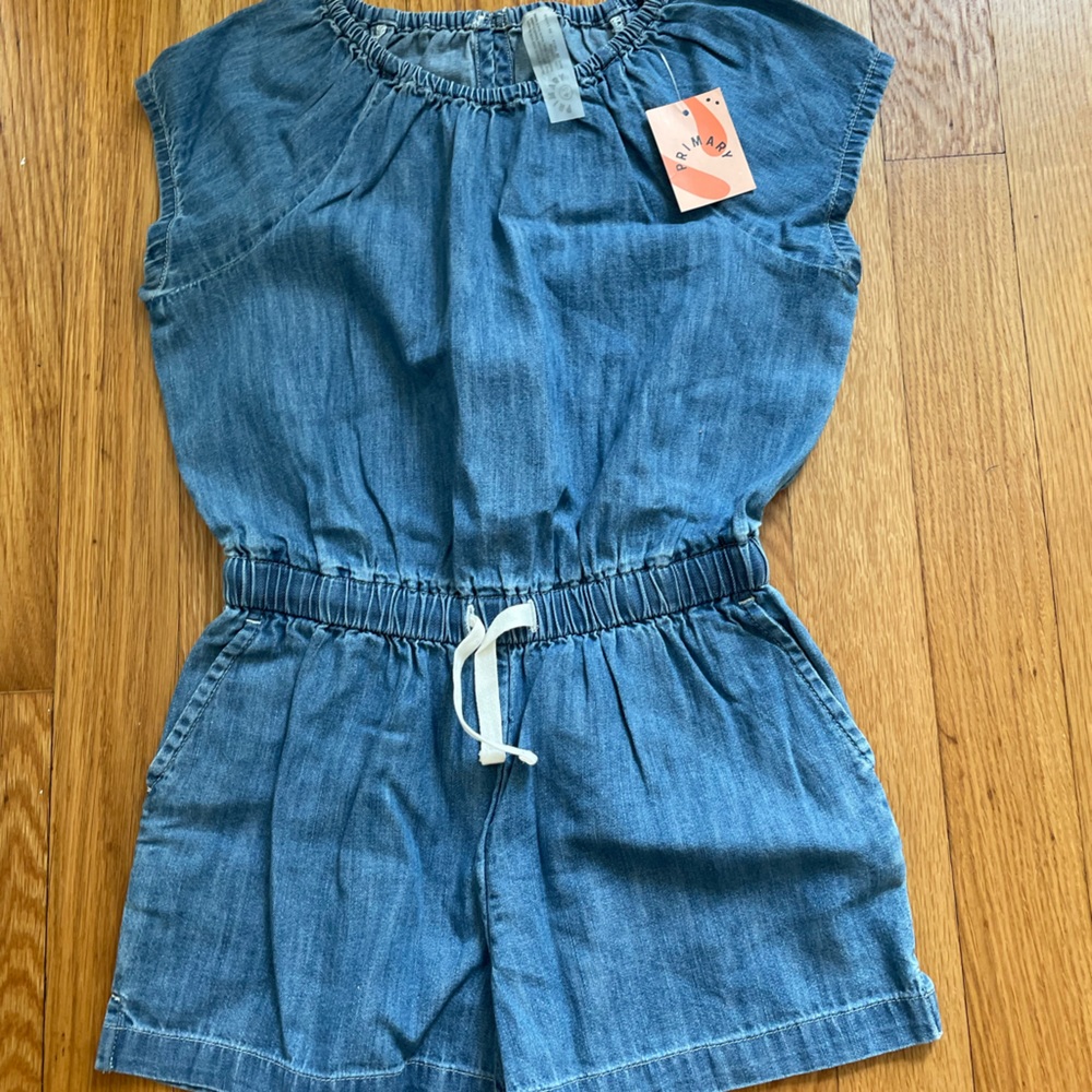 NWT Primary Chambray Romper 4-5